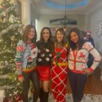 Alyssa Milano Instagram - My gracious friend, @kareb216, throws our village an amazing Ugly Sweater Party every year. How cute are my ugly sweater overalls? Amazon. (You’re welcome.) Thank you, Kari and Jeff for creating core memories for so many of us. We love you!