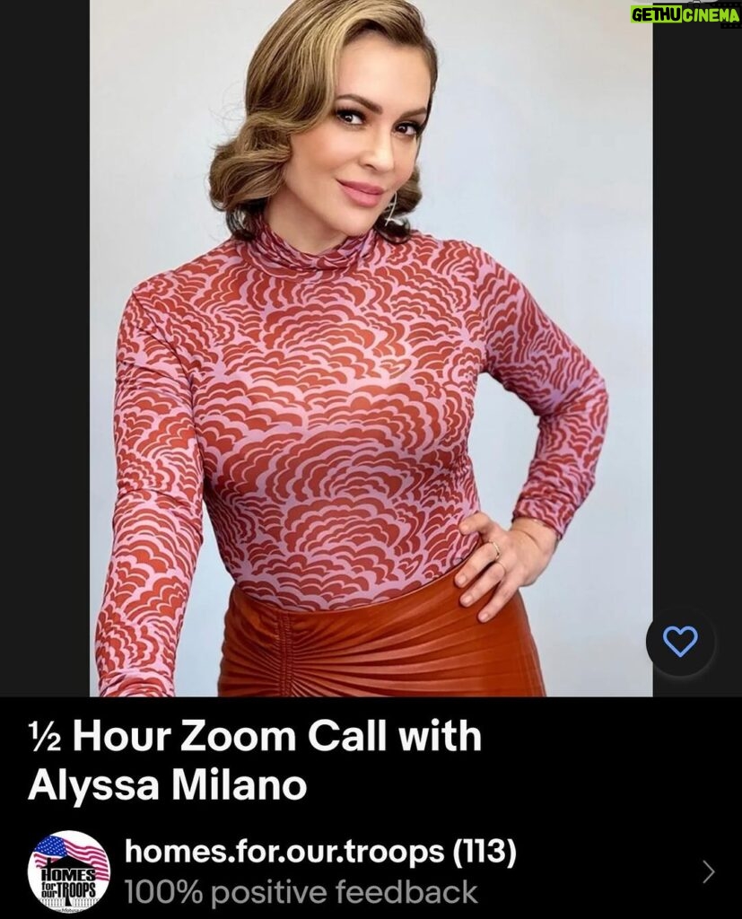 Alyssa Milano Instagram - Join me on Zoom! Proceeds support the national nonprofit @homesforourtrps during their 7th annual #VeteransDay @ebay Celebrity Auction. Bid now until Nov 13: https://www.ebay.com/itm/285533254196 #HFOTAuction2023 (link in bio)