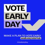 Alyssa Milano Instagram - Last year, almost 50% of all voters voted early — and this year, so can you 🎉 This #VoteEarlyDay, make your voting plan with @WhenWeAllVote. At weall.vote/voterhub, you can: 📍 Find your polling place 🪪 Learn what you need to bring with you 🔍 Research what’s on your ballot 🕔 Check what time polls are open in your community so you can get out and VOTE