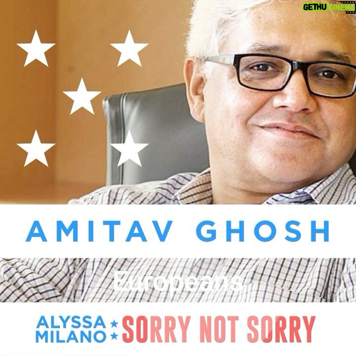 Alyssa Milano Instagram - New episode with @amitav_ghosh1! Listen. Ow anywhere you find podcasts!