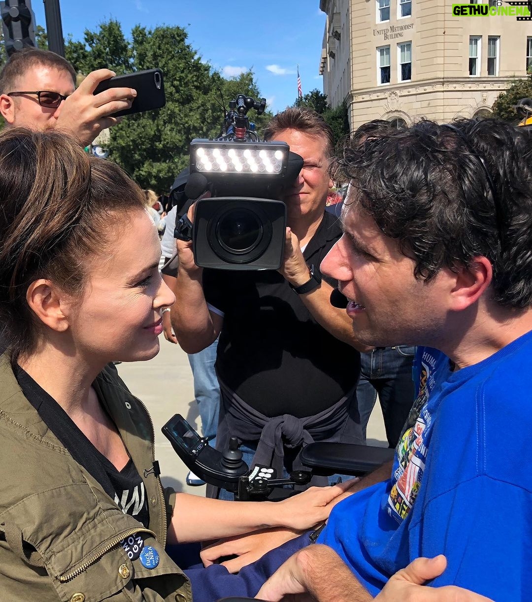 Alyssa Milano Instagram - I’ve started to write this post four different times. And the truth is—there are no words to do Ady Justice. So forgive me as I try to stumble my way through this one. There are two people who changed me profoundly in my humanitarianism—the first was Ryan White and the second was Ady Barkan. Ady taught me to remember to be active in my activism. He taught me to keep showing up no matter how exhausted or heartbroken you feel. He taught me this by just being himself—with his big, beautiful heart and his fearless, tenacious, spirit. He fought (and fought) tirelessly for Medicare For All. He started @beahero with the simple principle that “here in the richest country in the world, and everywhere, we believe health care should be a human right. Everyone should have the care they need, no matter who they are, where they live, what job they have or whether they have a job at all. Our team takes on critical fights to transform America’s healthcare system so that it guarantees all of us the care and dignity we deserve.” I had the privilege to march, rally, protest and advocate by his side against many injustices. I watched in awe of his steadfast, unapologetic, leadership. He changed the world with his compassion and empathy. And he never said no! I grew in his light. It was warm and safe. I love him very much. I won’t use that verb in the past tense for Ady. His impact on the world is eternal. My complete and total love and light to Rachael and the kids and all who love him. May his memory be a blessing.