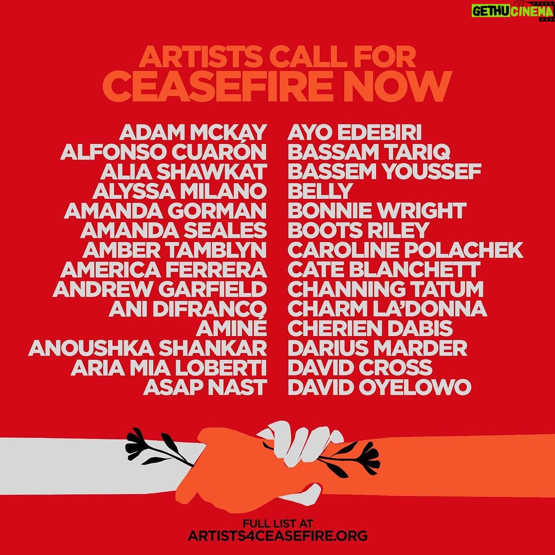 Alyssa Milano Instagram - I’ve seen videos of Israeli children whose entire families are dead because of this war. I’ve seen the same video of Palestinian children. None of these children launched a rocket or dropped a bomb. None of them asked for the suffering forced upon them. I will always, always stand with the children. Every single humanitarian organization, from Oxfam to Doctors Without Borders, is calling for a ceasefire-not for politics, but for these children and the millions more like them. Please, stand with us. These babies need us all. We are a group of artists and advocates who have come together in response to the humanitarian crisis unfolding in Israel and Palestine. We are here to lend our voices and our platforms to amplify the global call for an immediate ceasefire to preserve as many innocent lives as possible. We stand for our common humanity, and a future rooted in freedom, justice, dignity and peace for all people. We cannot be silent. Compassion must prevail. Please join us in calling on the US Congress and President Biden to do everything in their power to achieve a ceasefire. History is watching.