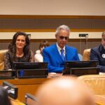 Andrea Bocelli Instagram - “Art and beauty are human rights. Studying, being around and practicing beauty is especially crucial for the children of today, who will be the citizens of tomorrow. Art has always represented an extraordinary opportunity for people to liberate themselves and make their dreams come true and, with them, the communities they belong to. Education (musical and otherwise) represents the beating heart of the Andrea Bocelli Foundation’s mission. For the large family that is “ABF”, real “empowerment” also means taking care of their education, utilizing innovative approaches and tools, which recognize art, music and digital technology as valuable educational resources. We are striving to adhere to the teachings contained in a maxim attributed to Socrates, which emphasizes that “education is the kindling of a flame, not the filling of a vessel”. ABF’s purpose is to kindle so many flames that, one day, when they are many, they may rend the darkness (which exists wherever wars, evil and selfishness prevail).” Andrea Bocelli, ABF Founder, during the presentation of ABF’s global projects ABF Voices Of and ABF GlobaLab at the UNHQ. . @laurabiancalaniofficial @unitednations @giov_caccamo #ABFempowering United Nations Headquarters
