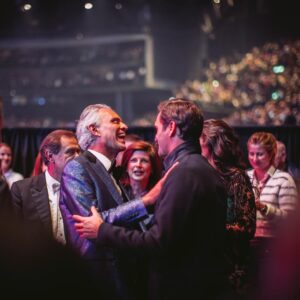 Andrea Bocelli Instagram - A myth on and off the court. A master whose control and dexterity inspire wonder, defying the humanly possible, with a loyalty and a sensitivity that the world glimpses both in the many legendary finals and in the many humanitarian endeavors that see him come out on top regularly – with the latter being the most important, because they aim to make everyone, and life itself, the winner.

When I picture Roger Federer, I imagine him offering a handshake and an earnest smile to his opponent after a match. This intense, authentic gesture reveals the greatness of a modern hero, a shining example for us all.

I myself had the privilege of shaking his hand on stage in Zurich. It was a true honor to dedicate my last song, one of opera’s best-known victory anthems, to him. It was an even greater honor to stand beside him and share the intense emotion of the moment before releasing the intensity with a hug that I have borne in my heart since that evening.

@rogerfederer