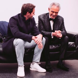 Andrea Bocelli Instagram - A myth on and off the court. A master whose control and dexterity inspire wonder, defying the humanly possible, with a loyalty and a sensitivity that the world glimpses both in the many legendary finals and in the many humanitarian endeavors that see him come out on top regularly – with the latter being the most important, because they aim to make everyone, and life itself, the winner.

When I picture Roger Federer, I imagine him offering a handshake and an earnest smile to his opponent after a match. This intense, authentic gesture reveals the greatness of a modern hero, a shining example for us all.

I myself had the privilege of shaking his hand on stage in Zurich. It was a true honor to dedicate my last song, one of opera’s best-known victory anthems, to him. It was an even greater honor to stand beside him and share the intense emotion of the moment before releasing the intensity with a hug that I have borne in my heart since that evening.

@rogerfederer