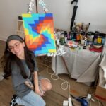 Andrea Russett Instagram - give me 4 colors you like together for my next painting 💘 (but also tell me ur thoughts on this one i value ur opinion 🥺) Los Angeles, California