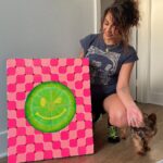 Andrea Russett Instagram - trippppppy lime🌈🎨 this was so painstaking to paint and get right but she’s done! and we love her