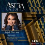 Anjali Bhimani Instagram – Well that’s one great way to start the year…💫🌟🤩

Still blown away to be mentioned in the company of these incredible women…so grateful to the @hollywoodcreativealliance and can’t wait to celebrate with all of you on January 8th! 

#Repost @hollywoodcreativealliance
・・・
The HCA Astra TV Awards will be taking place on Monday, January 8, 2024 at the Biltmore Hotel in Los Angeles. 

The nominees for Best Supporting Actress in a Streaming Limited Series or TV  Movie are: 

* Anjali Bhimani – Ms. Marvel (Disney+)
* Annaleigh Ashford – Welcome to Chippendales (Hulu)
* Ashley Park – Beef (Netflix)
* Camila Morrone – Daisy Jones and The Six (Prime Video)
* Claire Danes – Fleishman is in Trouble (Hulu)
* Evan Rachel Wood – Weird: The Al Yankovic Story (Roku)
* Julie Ann Emery – Five Days at Memorial (Apple TV+)
* Maria Bello – Beef (Netflix)
* Niecy Nash-Betts – Dahmer – Monster: The Jeffrey Dahmer Story (Netflix)
* Sarah Pidgeon – Tiny Beautiful Things (Hulu)

#TheAstras #AstraAwards #HollywoodCreativeAlliance #DaisyJonesandTheSix
#DahmerMonster #WeirdAl #TinyBeautifulThings #Beef #msmarvel #actresses #hcaawards #desigirl #indianactress #anjalibhimani Hollywood, California