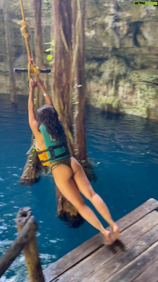 Anjali Bhimani Instagram - One way to leap in this Leap Day! #tbt #throwbackthursday #throwback #leapday #leapday2024 #anjalibhimani Hacienda Oxmán Cenote
