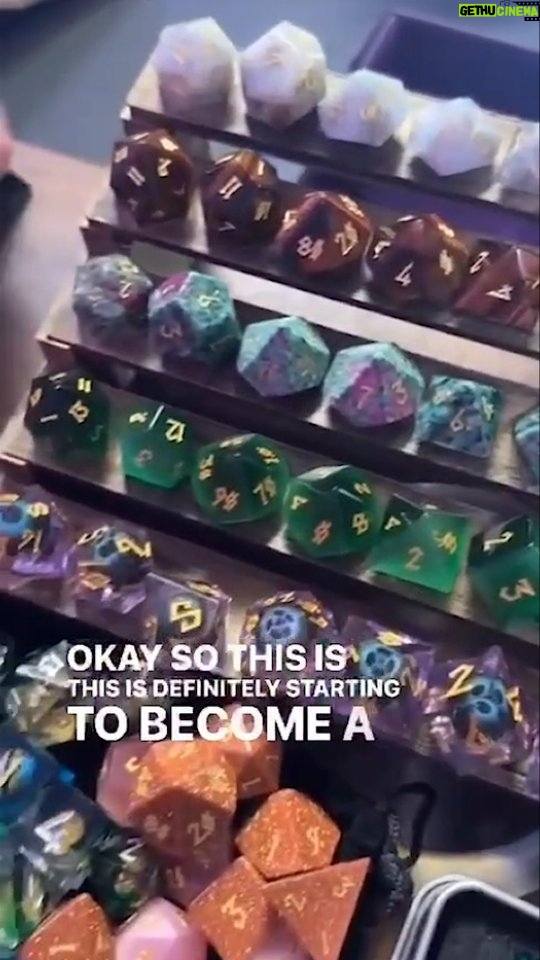 Anjali Bhimani Instagram - My babies…😍😍😍@aimeecarrero sorry not sorry, this collection ain’t getting any smaller any time soon… This A-team of dice for our home game is brought to you by @mistymountaingaming gaming … Use code SWEEETANJ to get 10% off of any order! They have sooooo mannnnyyyy delicious dice I can’t stop! #dicegoblin #ttrpg #dicemaking #Dungensanddragons Los Angeles, California