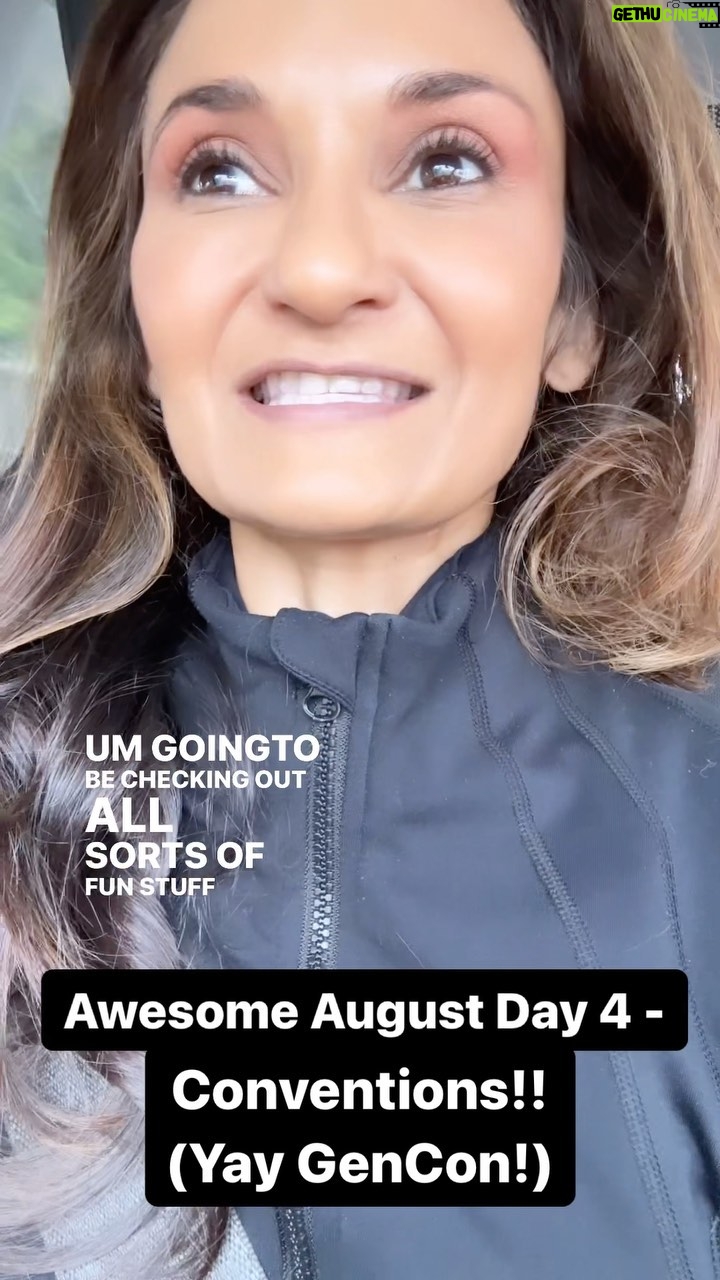 Anjali Bhimani Instagram - Let’s go @gen_con !!! Awesome August Day 4 is all about celebrating conventions! I love going to conventions around the world so much and meeting all the players and artists and awesome humans who watch the shows and play the games we make and finding out what makes them happy! Looking forward to teaming up with my castmates from @desiquestshow - @sandeepparikh @rekha_s @thatbronzegirl and @omarnajamfilm - for our chat and chai gathering at @nevermoreunionstation tomorrow from 11:30-1 pm and getting to share more exclusive footage from the show and some BTS secrets with the lovelies who join us! Tickets are limited and almost sold out, grab yours at the link on my Twitter page! Can’t wait to see all you beautiful gamers and game creators there soon! . . . . . . . . #gamers #gaming #gencon #ttrpg #roleplayinggame #dnd #dungeonsanddragons #candelaobscura #comiccon #comicconvention #gamersofinstagram #gamergirls #gamergirlsofinstagram #anjalibhimani #awesomeaugust #august #fridayfeeling #iamfunsize #losanjalis #giveaway Los Angeles, California