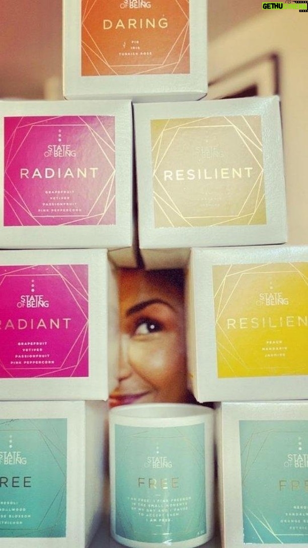 Anjali Bhimani Instagram - LINK IN BIO! If you were on my IG Live last week, you heard me talk about using these wonderful @stateofbeingco candles every day as I write. I call them my little soldiers because they prepare me for the daily battles of life and keep me on course with their beautiful affirmations and scents. The newest one is Presence, and it smells SO GOOD it makes staying in the present moment a lot easier. Now if only I could figure out how to make making this desk bigger a little easier… Use Code ANJALI10 to get 10% off your order and get yourself an army of affirmation candles - you’ll be glad you did. #candles #candlelover #affirmation #amazingscents #anjalibhimani Los Angeles, California