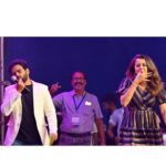 Anjana Rangan Instagram - Its always a blast on stage with my fav most @rjvijayofficial ! 😍♥️😍♥️ check out the last picture for the vibe onstage 🔥 Hosted the 25th year celebration for @schwingstetterindia ! Wonderful audience. 😍 Beautifully organised by @epitomeevents ♥️