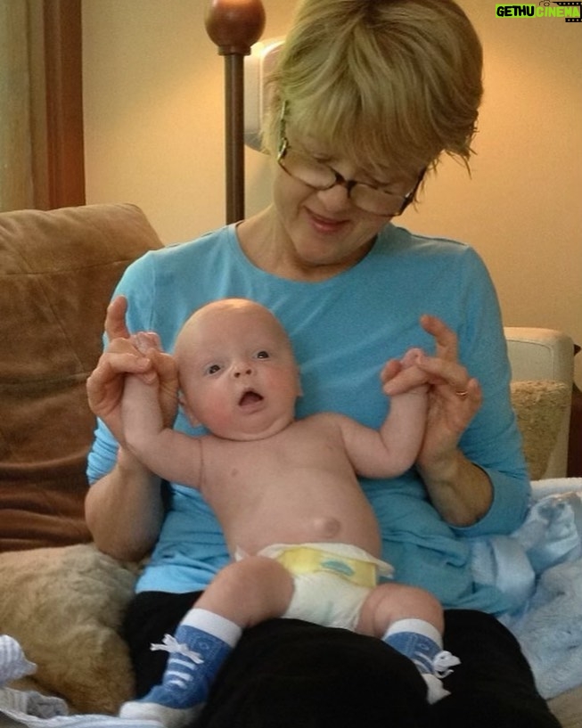 Anna Faris Instagram - This is my amazing mother holding my beautiful boy. I know she won’t check this, because she doesn’t know how, but in honor of Karen Faris, Happy International Women’s Day!