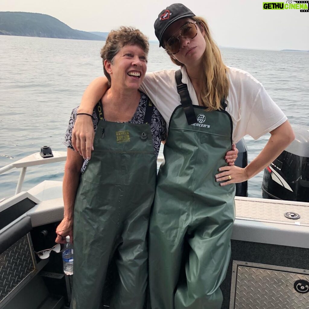 Annie Murphy Instagram - Just a couple of ma’am’s cod fishing in rubber ensembles. Portugal Cove, Newfoundland and Labrador
