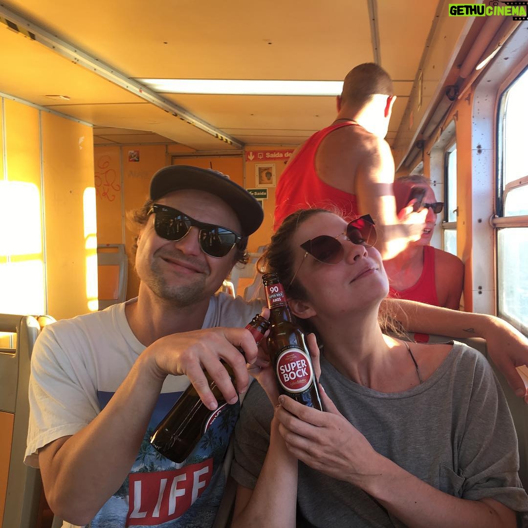 Annie Murphy Instagram - Happy belated anniversary, @mennovers. I looked it up, and 7 years isn’t actually copper and wool - it’s two muscly German tourists NAMED Koper and Wöl dressed in identical outfits taking pictures on a ferry. You’re welcome. ❤️