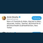 Annie Murphy Instagram – ATTN: Due to a glitch in the Matrix, I am now Chelsea Clinton. Charlotte, Aidan and Marc have yet to fully adjust to this new transition, but I’m confident they’ll grow to love Kraft Dinner with tuna and hanging around the house soon enough.