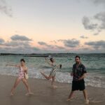 Annie Murphy Instagram - Just a few real jazzed bros free-dancing on the beach before and after some rum punches. Not pictured: Rihanna. Bougainvillea Barbados
