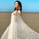 Armeena Khan Instagram - Frolicking on a Welsh beach wearing @ammarakhanatelier Eid Mubarak to you and your families ✨✨ Newgale, Pembrokeshire, United Kingdom