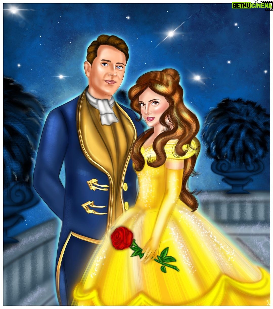 Armeena Khan Instagram - Moving onto something lighter. Thank you @youtoonify my fav Disney characters 🥰😊 #beautyandthebeast @feslkhan This artist is seriously talented pls go check her work out ❤️