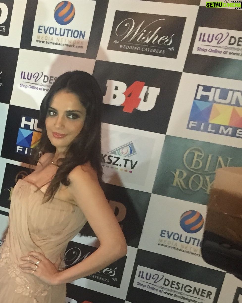 Armeena Khan Instagram - premiere for my first ever pakistani film #throwback #binroye #lotsoffirststhere #albertaferrettidress @monnie.k.makeupartist 🌸 #london