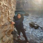 Armeena Khan Instagram – When you figure out that your walking boots have zero grip and you’re standing on a slippery, algae covered rock with sharp edges and over freezing water. I am not a happy camper here 🤣 #caveofpoetry #Italy