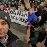 Armeena Khan Instagram – Tonight’s vigil for Gaza in Manchester saw people from Greece to Congo, Jews, muslims, secular and above all families come together to stand for humanity and to let the falisteenis know they are not alone. The song and poetry was something to behold. I am so proud of @feslkhan Samina and their team for putting this together. Thank you to our brothers and sisters at Jews against Gaza Genocide for joining us tonight and amplifying each others voices. There will be peace in G@z @ one day soon. 🤲🏽🤲🏽