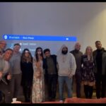 Armeena Khan Instagram - From the cast/crew screening last night for a short film. #funtimes #donotstandinfrontoftheprojector < @aatifatizafarofficial 🎬🎬 Manchester, UK
