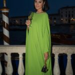 Arwa Gouda Instagram - #dress and #bag by @maisonvalentino #jewellery @alessio_boschi_jewels #stylist @youmnamoustafa #photographer @anumphotography 💚 swipe left for details of the The FOUR RIVERS #necklace, which sets over 345 #carats of #Paraiba and is an hommage to the #Navona Square, the impressive #aquamarine and #opal ring #FONTANA DEL MORO ( the moor fountain) designed by genius @alessio_boschi_jewels #art #artpiece #uniquejewelry #mahyarqajar #venicefilmfestival #venicefilmfestival2022 #fashion The St. Regis Venice