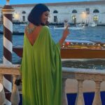 Arwa Gouda Instagram - More #loVe from #venice #styled by @youmnamoustafa #dress @maisonvalentino #jewelry The FOUR RIVERS #necklace, over 345 carats of Paraiba and is an hommage to the #Navona Square, and the #aquamarine #ring FONTANA DEL MORO ( the moor fountain) @alessio_boschi_jewels #mobilephotography #arwa #arwagouda #venicefilmfestival #cinema #italy #egypt #venicefilmfestival2022 #uniquejewelry #art #artpiece #fashion The St. Regis Venice