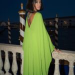 Arwa Gouda Instagram - From #venice with #love Dressed in @maisonvalentino Wearing The FOUR RIVERS #necklace, which sets over 345 #carats of #Paraiba and is an hommage to the #Navona Square, the impressive #aquamarine #ring #FONTANA DEL MORO ( the moor fountain) by the genius #Jewellery #designer @alessio_boschi_jewels 💚💚💚💚💚 #styled by the one and only @youmnamoustafa And photographed by @anumphotography #mahyarqajar #italy #egypt #venicefilmfestival #venicefilmfestival2022 #venice #fashion The St. Regis Venice