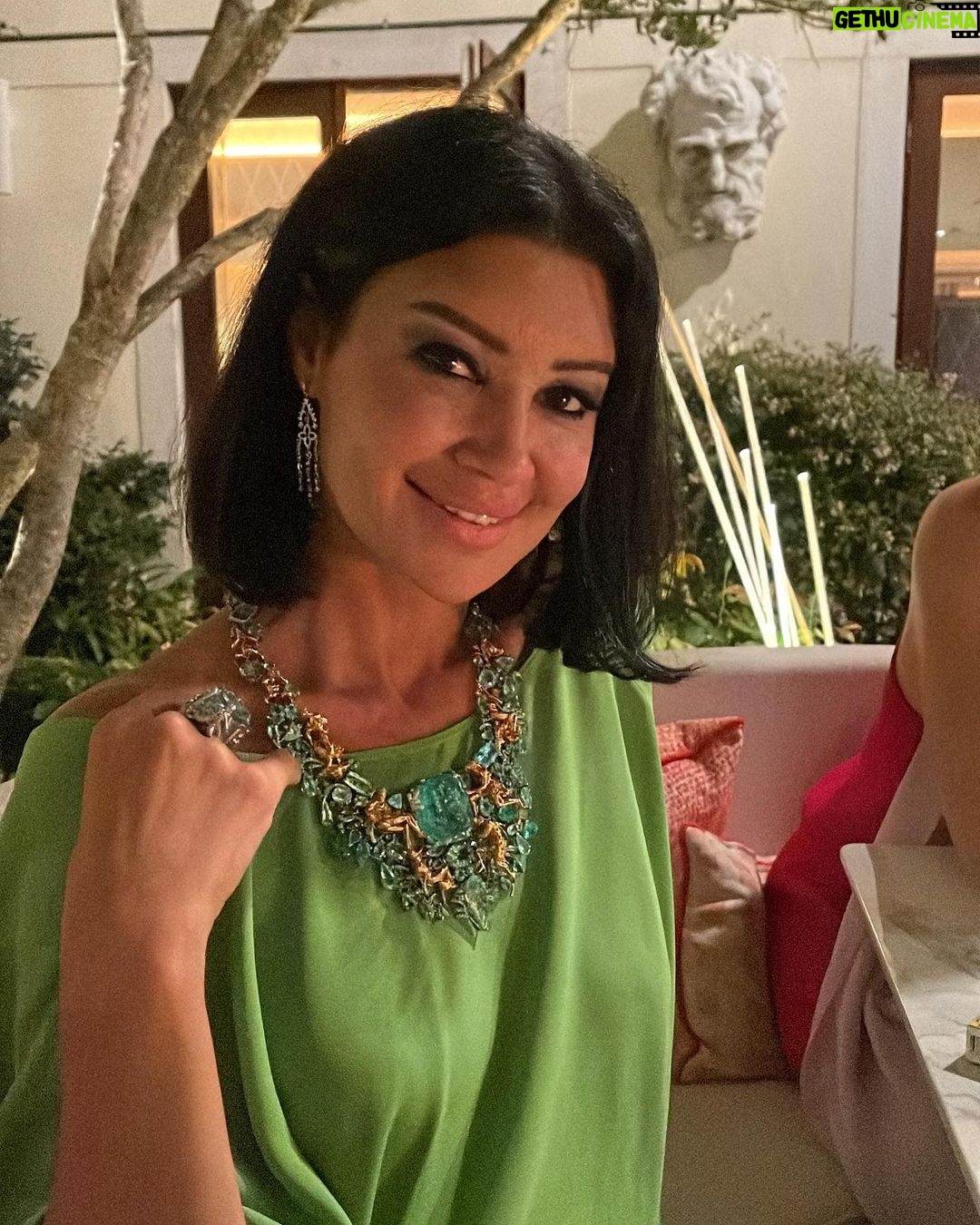 Arwa Gouda Instagram - #dress and #bag by @maisonvalentino #jewellery @alessio_boschi_jewels #stylist @youmnamoustafa #photographer @anumphotography π swipe left for details of the The FOUR RIVERS #necklace, which sets over 345 #carats of #Paraiba and is an hommage to the #Navona Square, the impressive #aquamarine and #opal ring #FONTANA DEL MORO ( the moor fountain) designed by genius @alessio_boschi_jewels #art #artpiece #uniquejewelry #mahyarqajar #venicefilmfestival #venicefilmfestival2022 #fashion The St. Regis Venice