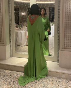 Arwa Gouda Instagram - More #loVe from #venice #styled by @youmnamoustafa #dress @maisonvalentino #jewelry The FOUR RIVERS #necklace, over 345 carats of Paraiba and is an hommage to the #Navona Square, and the #aquamarine #ring FONTANA DEL MORO ( the moor fountain) @alessio_boschi_jewels #mobilephotography #arwa #arwagouda #venicefilmfestival #cinema #italy #egypt #venicefilmfestival2022 #uniquejewelry #art #artpiece #fashion The St. Regis Venice