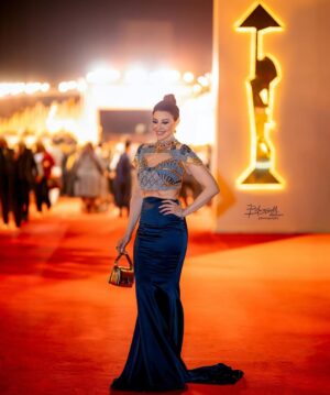 Arwa Gouda Instagram - #ciff43 #closing #ceremony 
#styled by @nadakhedrr 
#outfit @maisonsaedi 
#clutch @omnisclutches 
#makeup @rosealfredmakeup 
#hair @alfredandmina 

#egypt #cinema #festival