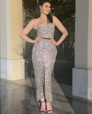 Arwa Gouda Instagram - #styling @youmnamoustafa 
#dress @hanyelbehairyhautecouture 
#makeup @ahmedelkhawaga1 
#jewelry @glamour.jewellery 
#hairstyle @alamode.salon
#أيام__القاهرة_للدراما_العربية