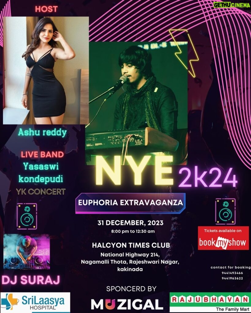 Ashu Reddy Instagram - Can't keep quiet!!!! It's NEW YEARS!!!! Come celebrate your NYE with us at KAKINADAAAA!!🧡🎊😍 So excited for this , grab your tickets now on @bookmyshowin to witness our singing sensation @yasaswikondepudi_official 🔥❤️🎊 See you all there!!! #ashureddy #yasaswikondepudi #Powerteam #entertainment #NEWYEAR #kakinada ❤️🧡
