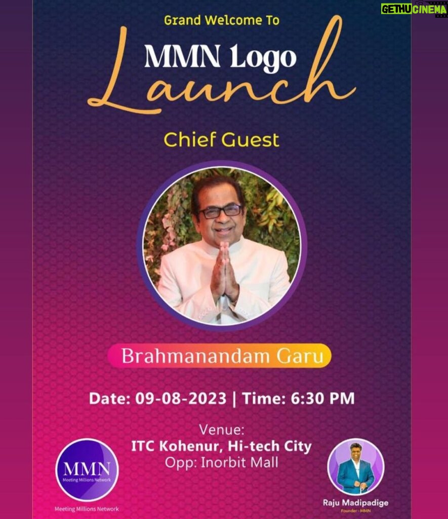 Ashu Reddy Instagram - see you all there at the MMN logo launch along with the legendary actor Brahmanandham garu on the 9th of August at ITC Kohenur, Hyderabad. #ashureddy ❤️😊