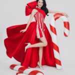 Belle Mariano Instagram - Happy Holidays❤️ Photographer @dookieducay Creative Director @eugene_david Stylist @adrianneconcept Wardrobe @marcrancy Makeup @jakegalvez Hair @rjdelacruz Production Designer @justine_arcegabumanlag Style Assoc @miss.vince_