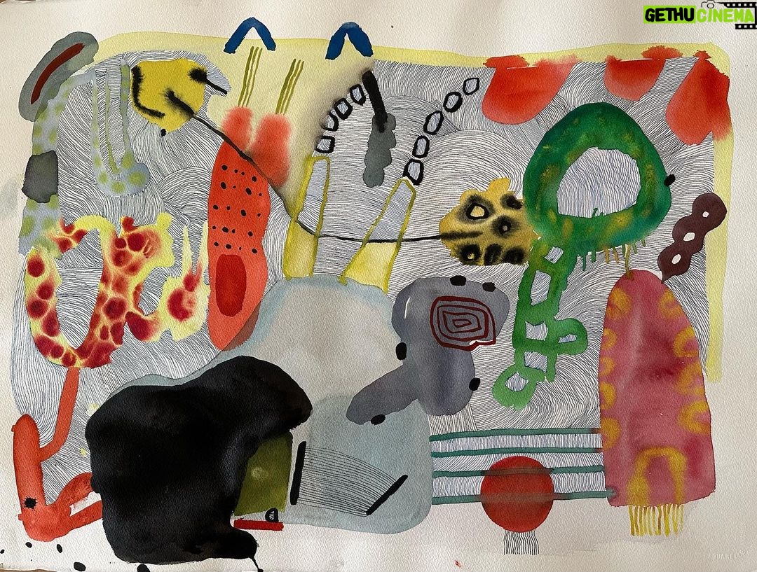 Berta Vázquez Instagram - “ Jokes and adventures “ Watercolor 57 x 74 cm 🍭