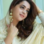 Bhavana Instagram - 🤍🕊️🕊️🤍 EID MUBARAK 🌙 Wish you all a very happy and peaceful Eid !! Outfit and Styling @sabarinathk_ Hair @femy_antony__ Earrings @keyaa_by_kartika Photography @pranavraaaj #Bhavana #BhavanaMenon #Mrsjune6