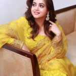 Bhavana Instagram - 🌼🌼🌼 Outfit & Styling @sabarinathk_ Hair @jeenastudio 📸 @pranavraaaj Earrings @seeruscollections #Bhavana #BhavanaMenon #MrsJune6