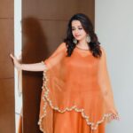 Bhavana Instagram - 🍊🍊🍊 Orange is the happiest color -Frank Sinatra Outfit @rehanabasheerofficial Photography @akshaykumar_photography Earrings @pureallure.in #Bhavana #BhavanaMenon #MrsJune6