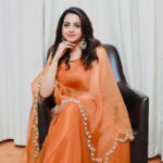 Bhavana Instagram - 🍊🍊🍊 Orange is the happiest color -Frank Sinatra Outfit @rehanabasheerofficial Photography @akshaykumar_photography Earrings @pureallure.in #Bhavana #BhavanaMenon #MrsJune6