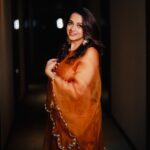 Bhavana Instagram - 🍊🍊🍊 Orange is the happiest color -Frank Sinatra Outfit @rehanabasheerofficial Photography @akshaykumar_photography Earrings @pureallure.in #Bhavana #BhavanaMenon #MrsJune6