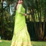 Bhavana Instagram - 🍏🌱 Outfit @sabarinathk_ Earrings @ezerjewellery Hair @femy_antony__ 📸 @pranavraaaj Makeup by Me 🤪 #Bhavana #BhavanMenon #Mrsjune6