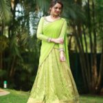 Bhavana Instagram - 🍏🌱 Outfit @sabarinathk_ Earrings @ezerjewellery Hair @femy_antony__ 📸 @pranavraaaj Makeup by Me 🤪 #Bhavana #BhavanMenon #Mrsjune6