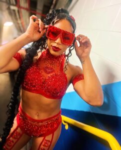 Bianca Crawford Instagram - Royal Rumble BTS #ESTofWWE Gear Made by : ME