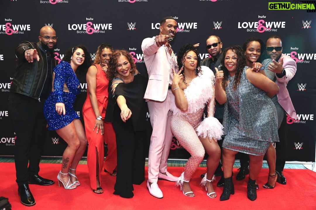 Bianca Crawford Instagram - Family. I wish I could post and thank every single person individually that came out to the Love & WWE Bianca & Montez Premiere! We are so blessed and thankful! Catch all episodes Feb 2nd on @hulu #LOVEandWWE