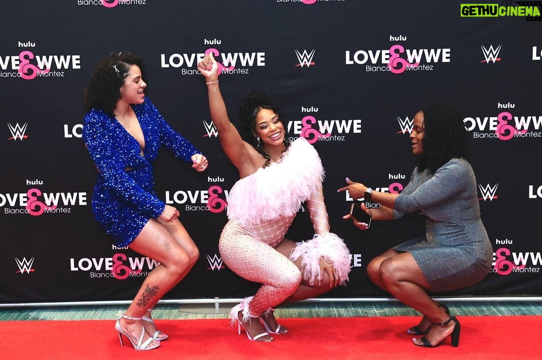 Bianca Crawford Instagram - Family. I wish I could post and thank every single person individually that came out to the Love & WWE Bianca & Montez Premiere! We are so blessed and thankful! Catch all episodes Feb 2nd on @hulu #LOVEandWWE