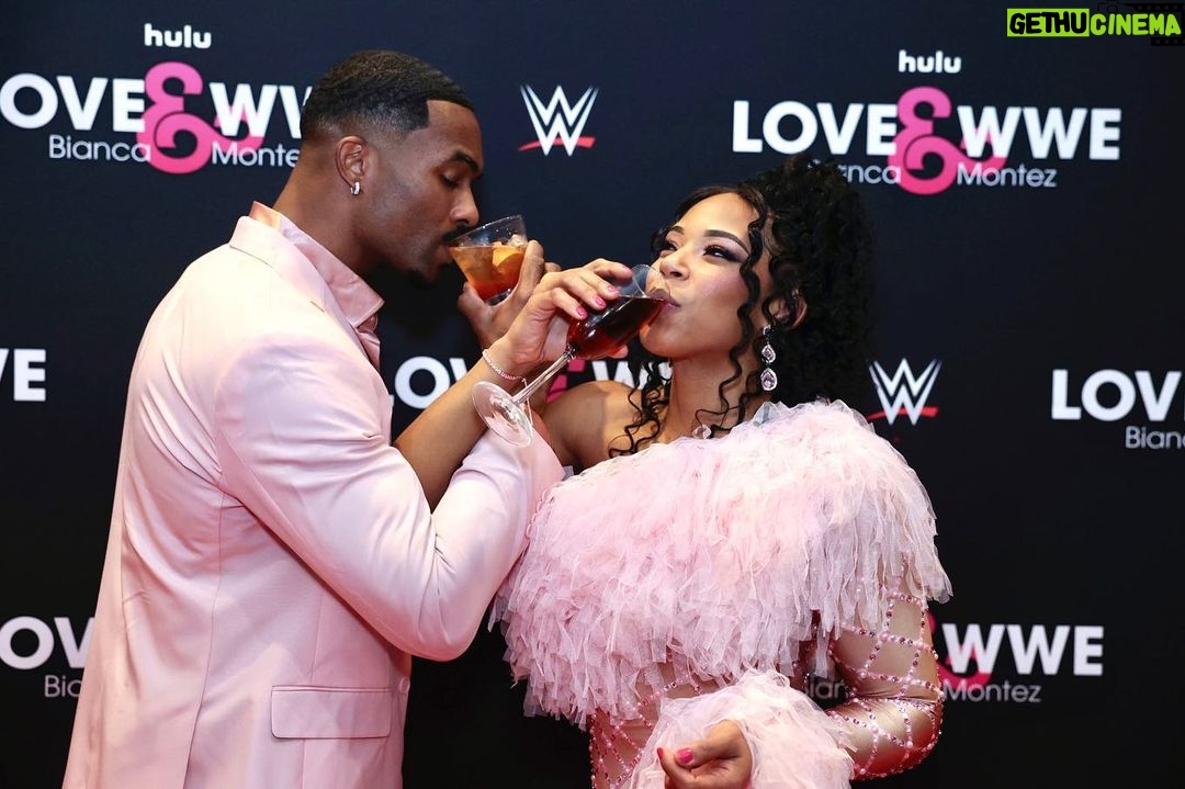 Bianca Crawford Instagram - Family. I wish I could post and thank every single person individually that came out to the Love & WWE Bianca & Montez Premiere! We are so blessed and thankful! Catch all episodes Feb 2nd on @hulu #LOVEandWWE
